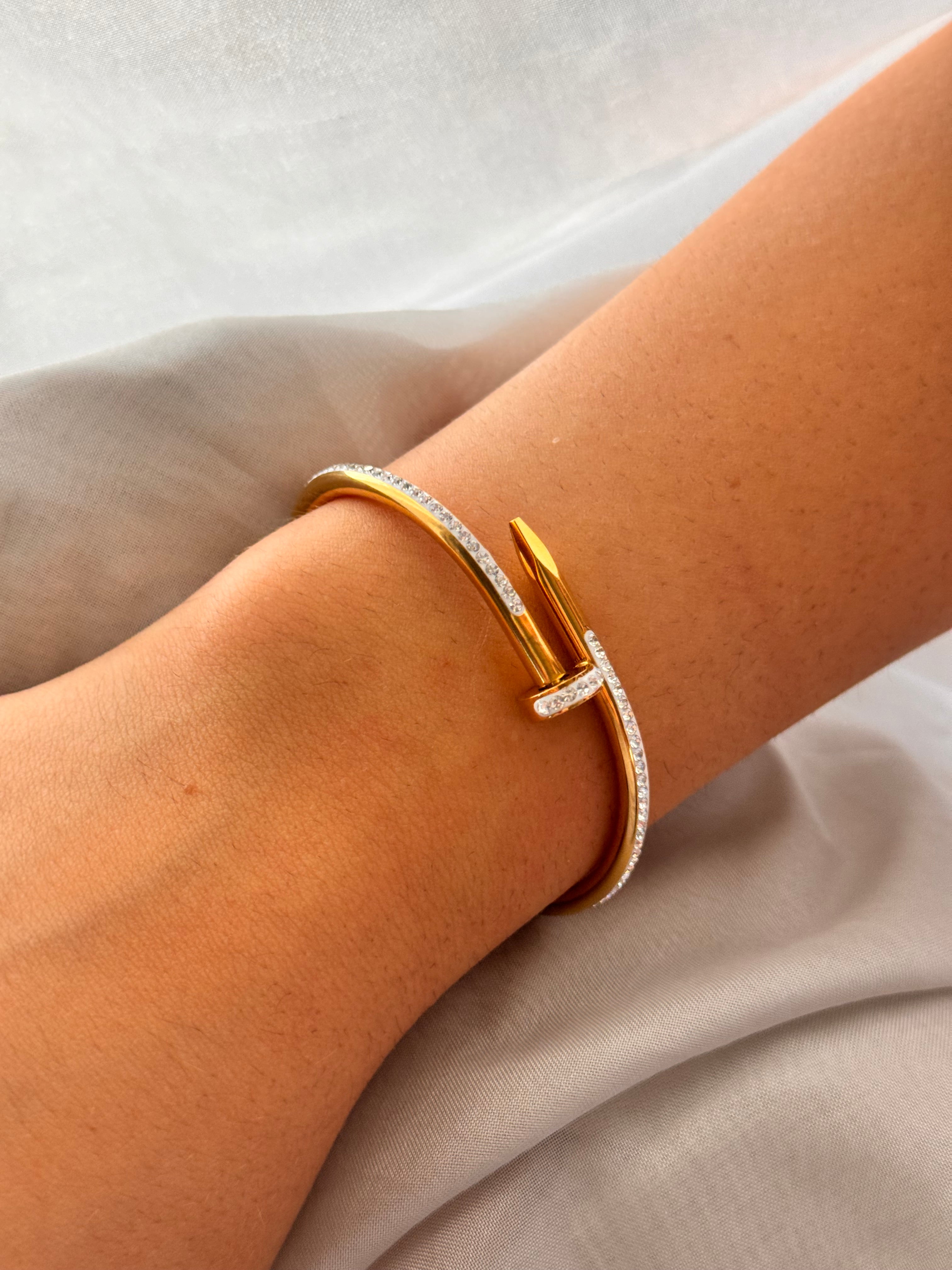 Bracciale chiodo con strass
