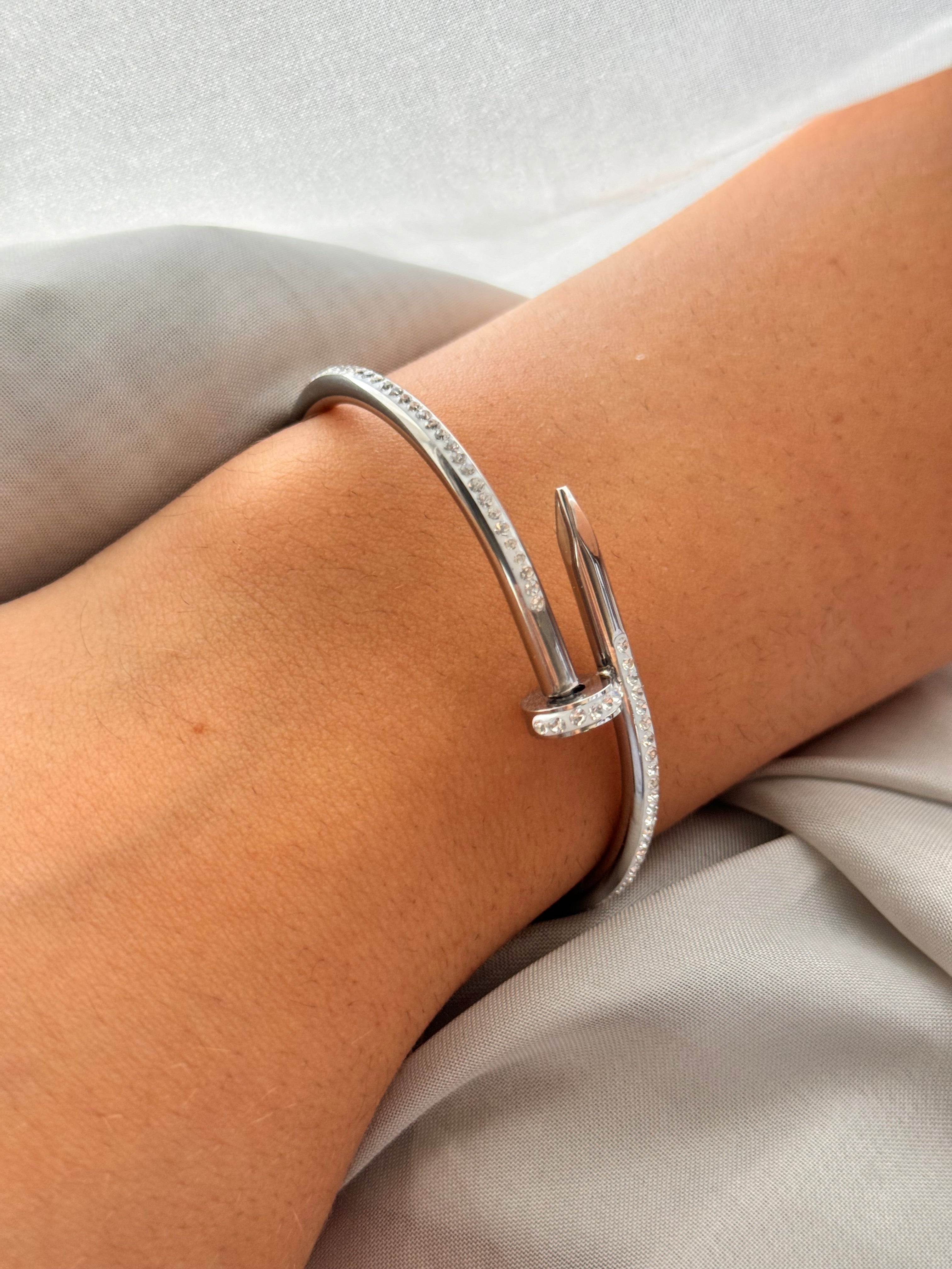 Bracciale chiodo con strass